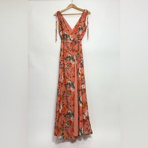 Floral Maxi Dress with Tie Straps
